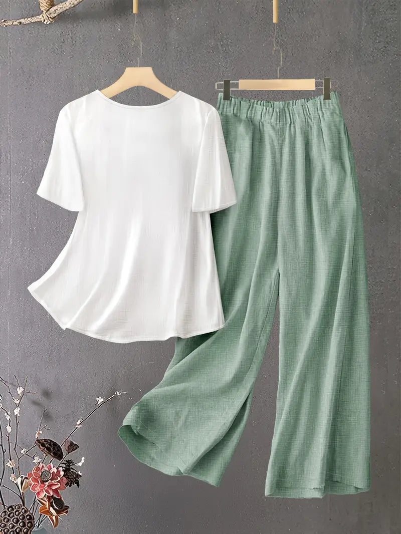 Comfort Chic: Plus-Size Soft & Comfort material Shirt & Pants Set