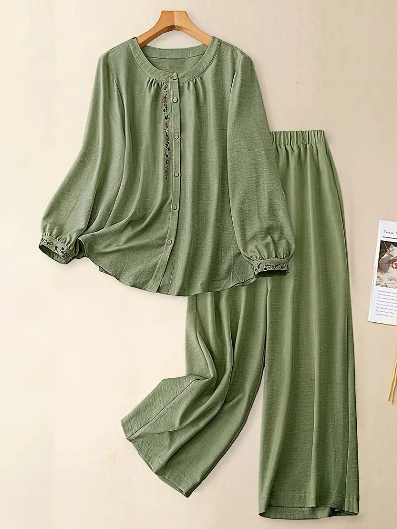 Comfort Chic: Plus-Size Soft & Comfort material Shirt & Pants Set