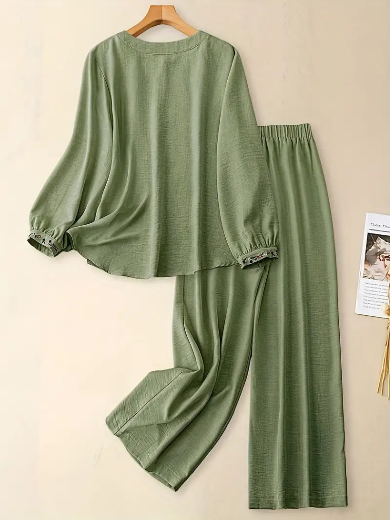 Comfort Chic: Plus-Size Soft & Comfort material Shirt & Pants Set